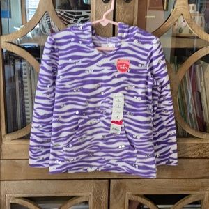 Girls’ Hooded Zebra Fleece